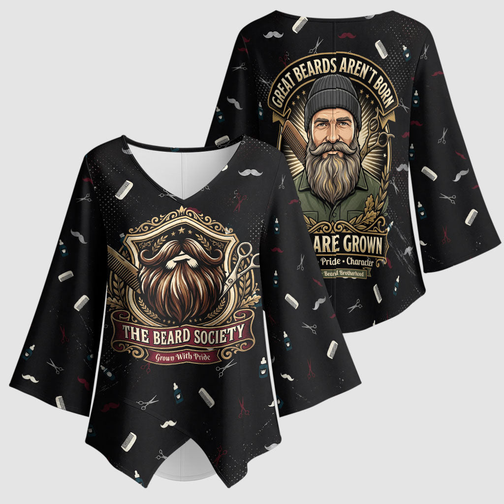 The Beard Society Kimono Sleeve Blouse Vintage Barber Great Beards Grown With Pride