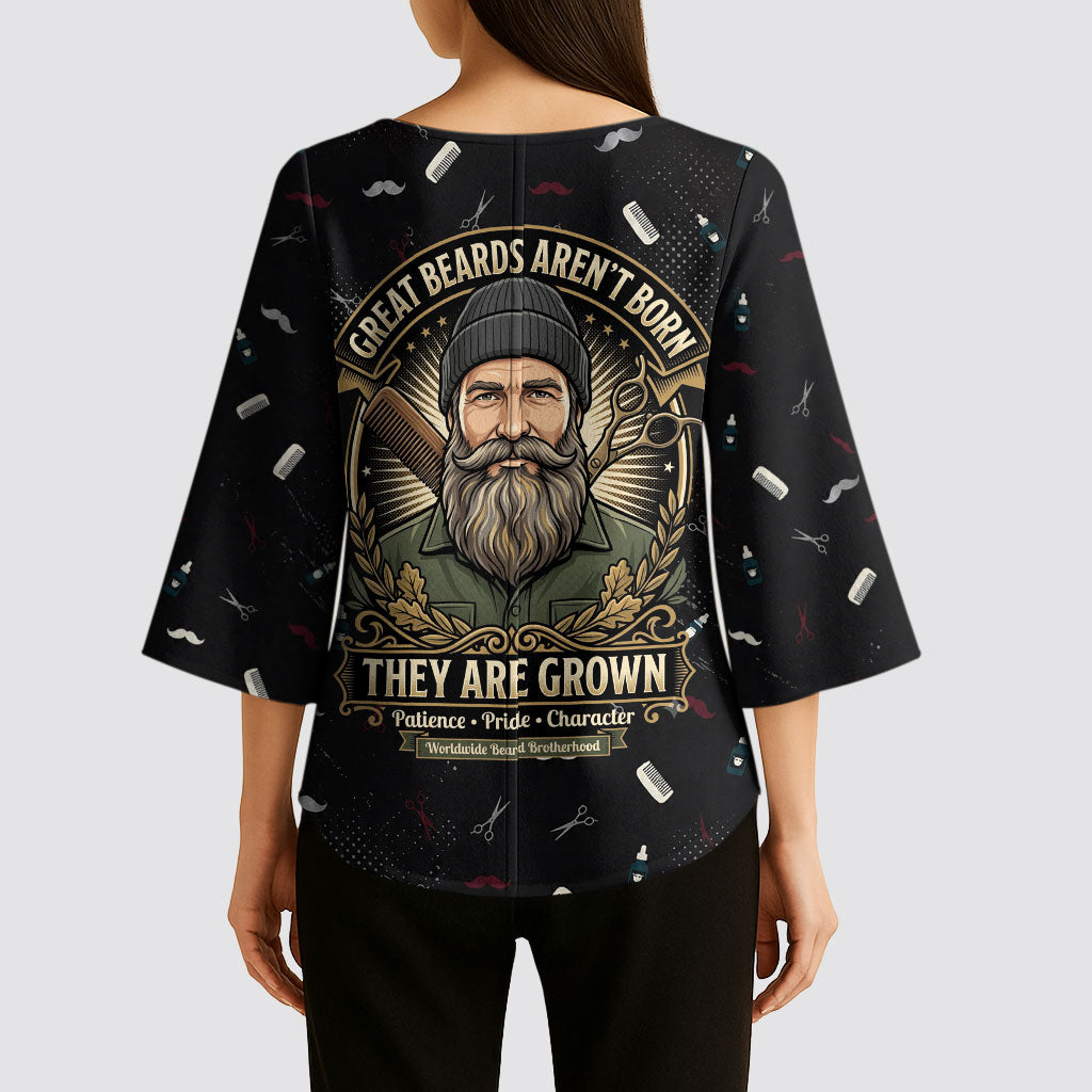 The Beard Society Kimono Sleeve Blouse Vintage Barber Great Beards Grown With Pride