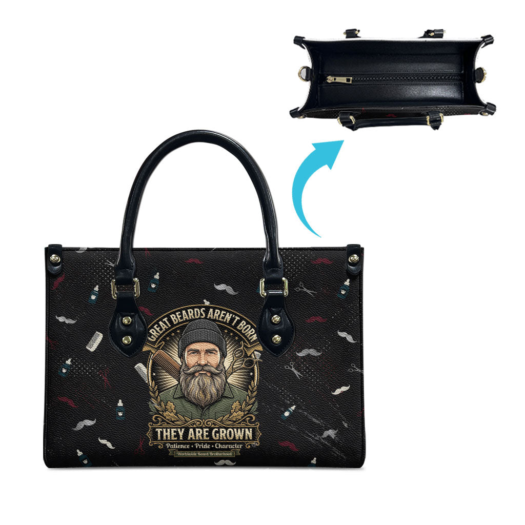 The Beard Society Leather Bag Vintage Barber Great Beards Grown With Pride