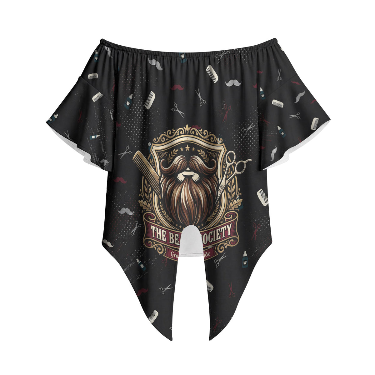 The Beard Society Off Shoulder Wrap Waist Top Vintage Barber Great Beards Grown With Pride