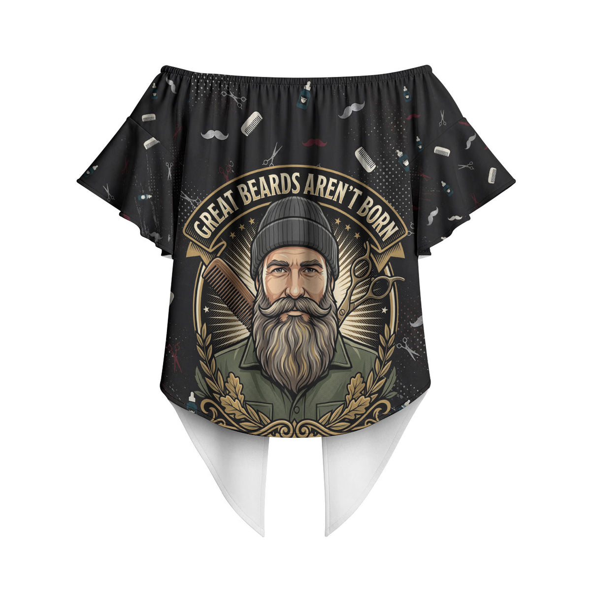 The Beard Society Off Shoulder Wrap Waist Top Vintage Barber Great Beards Grown With Pride