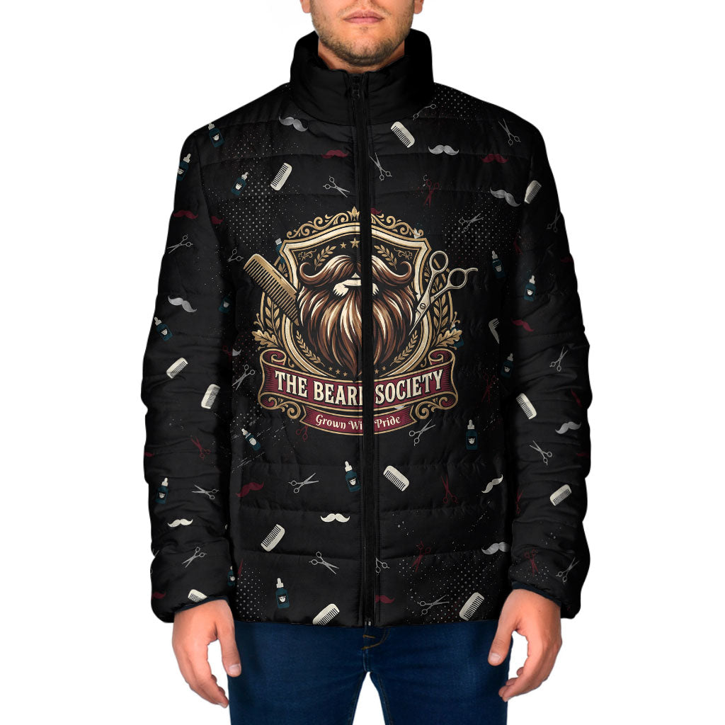 The Beard Society Padded Jacket Vintage Barber Great Beards Grown With Pride