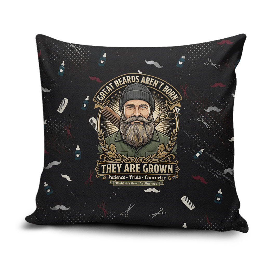 The Beard Society Pillow Cover Vintage Barber Great Beards Grown With Pride