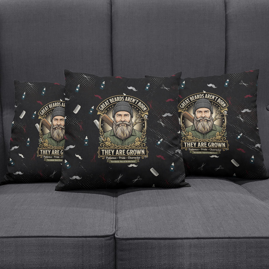 The Beard Society Pillow Cover Vintage Barber Great Beards Grown With Pride