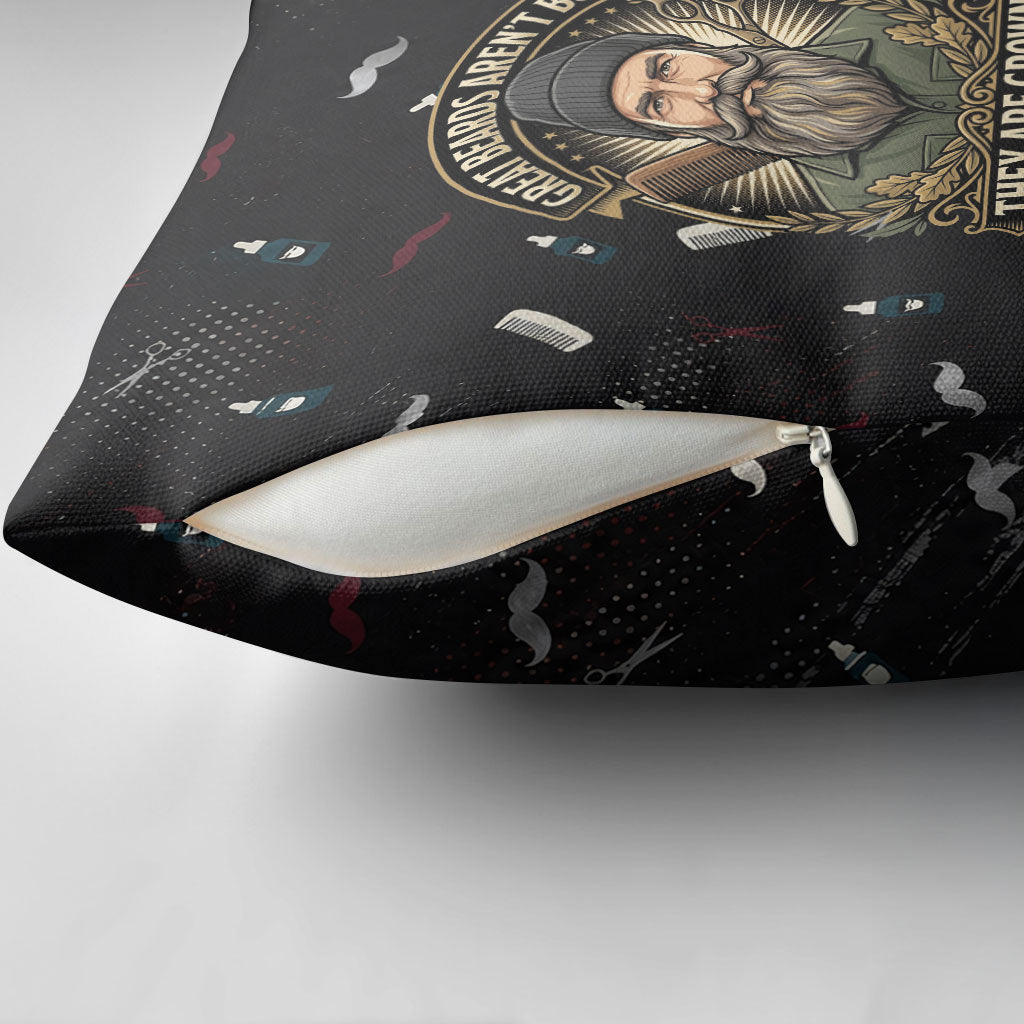 The Beard Society Pillow Cover Vintage Barber Great Beards Grown With Pride