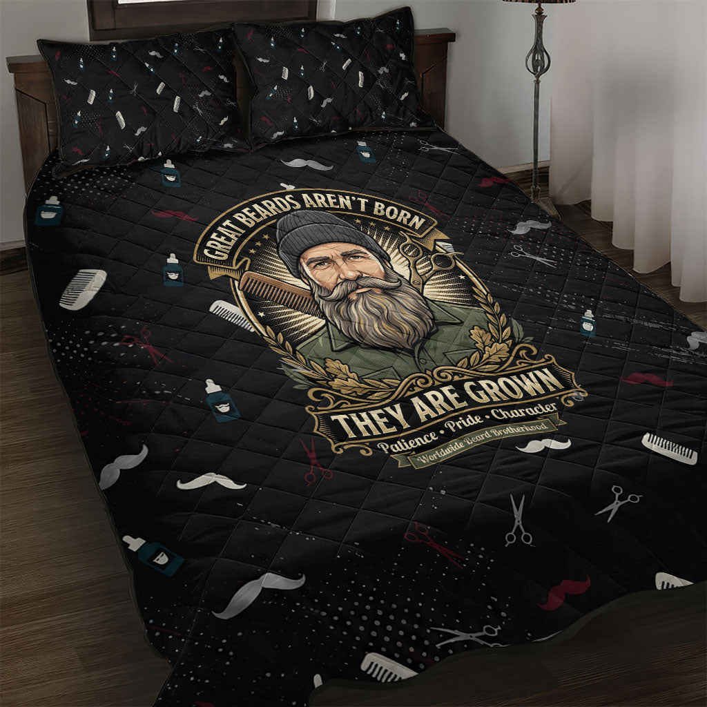 The Beard Society Quilt Bed Set Vintage Barber Great Beards Grown With Pride