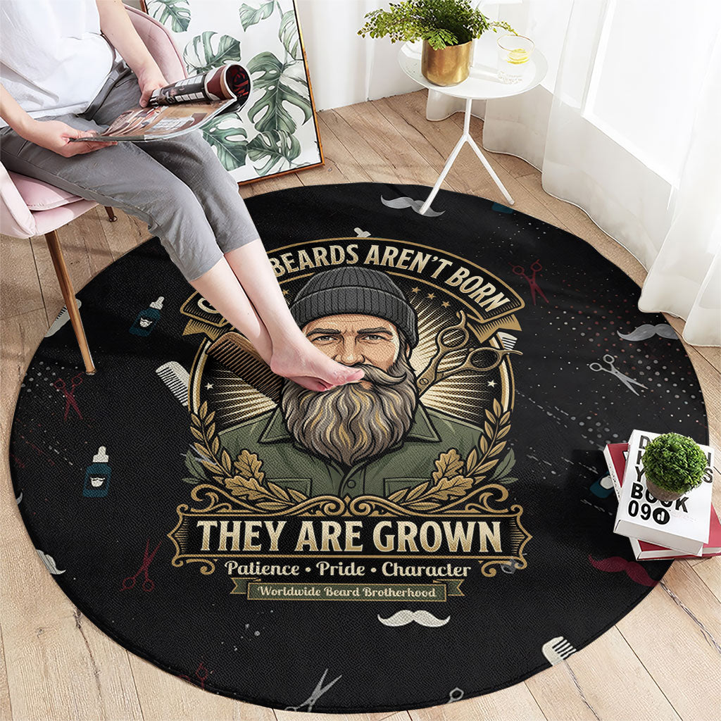 The Beard Society Round Carpet Vintage Barber Great Beards Grown With Pride