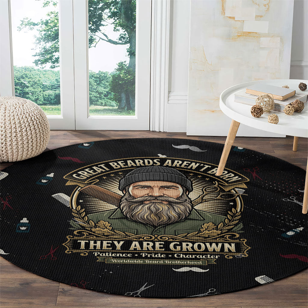 The Beard Society Round Carpet Vintage Barber Great Beards Grown With Pride