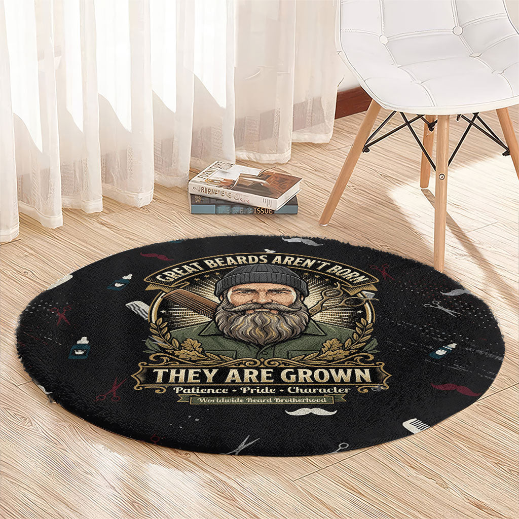 The Beard Society Round Carpet Vintage Barber Great Beards Grown With Pride