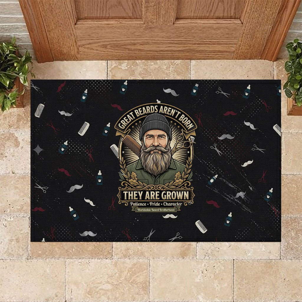 The Beard Society Rubber Doormat Vintage Barber Great Beards Grown With Pride