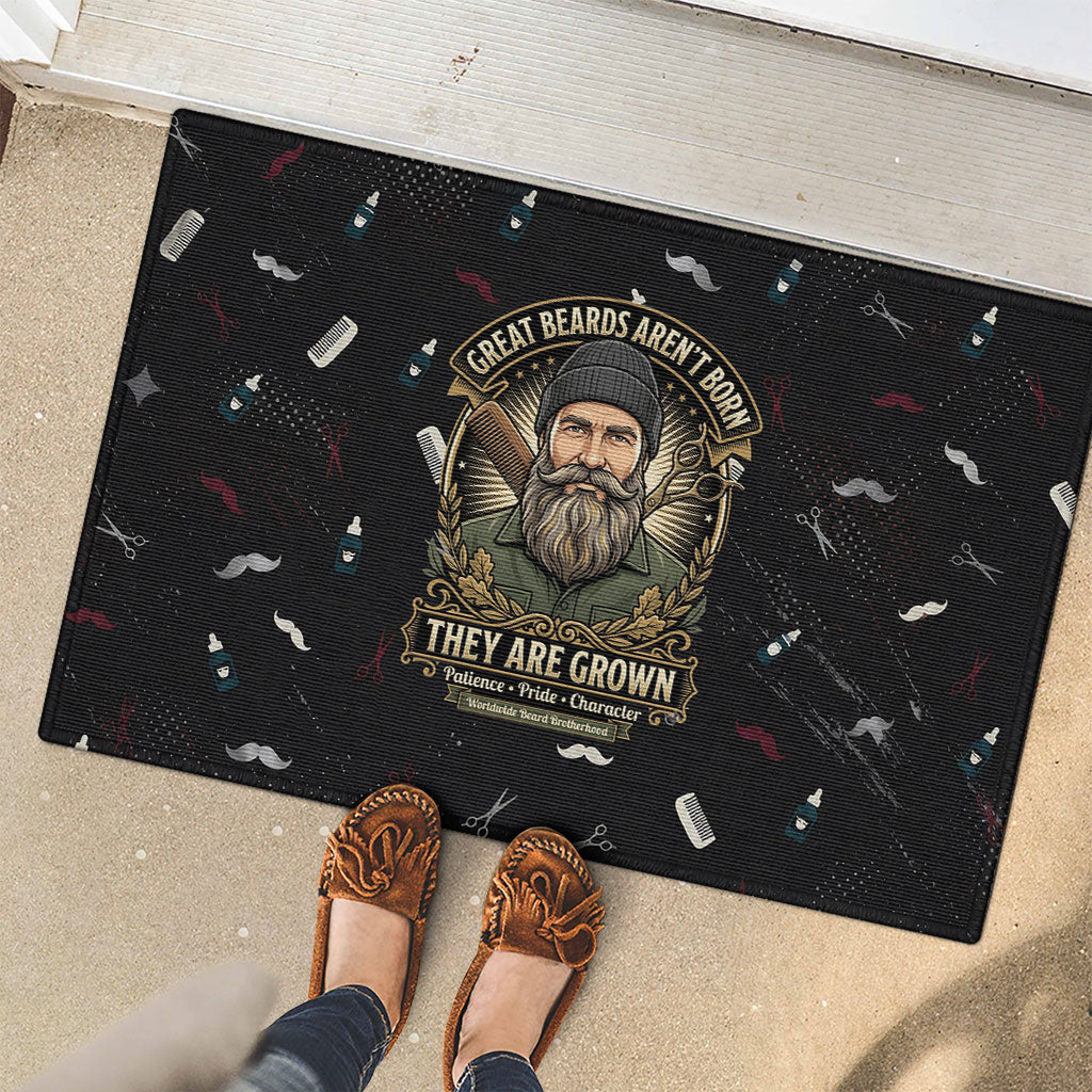 The Beard Society Rubber Doormat Vintage Barber Great Beards Grown With Pride