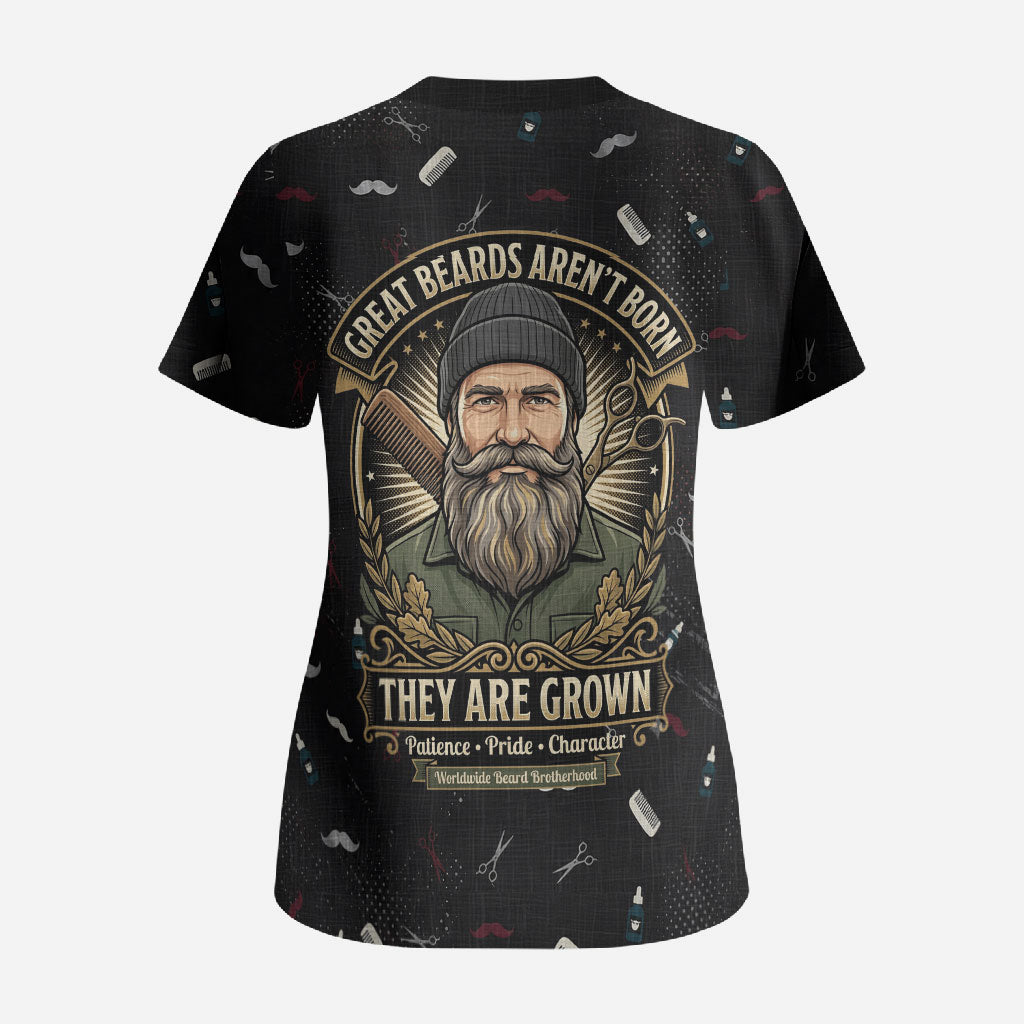 The Beard Society Scrub Top Vintage Barber Great Beards Grown With Pride