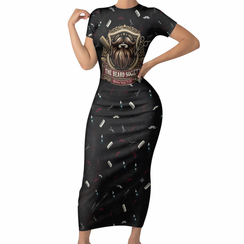 The Beard Society Short Sleeve Bodycon Dress Vintage Barber Great Beards Grown With Pride
