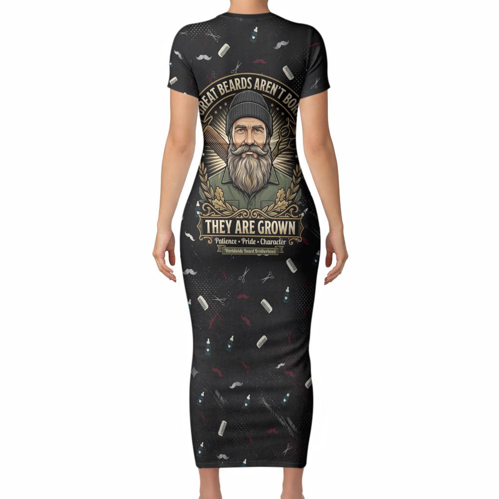 The Beard Society Short Sleeve Bodycon Dress Vintage Barber Great Beards Grown With Pride