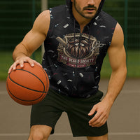 The Beard Society Sleeveless Zip Hoodie Vintage Barber Great Beards Grown With Pride