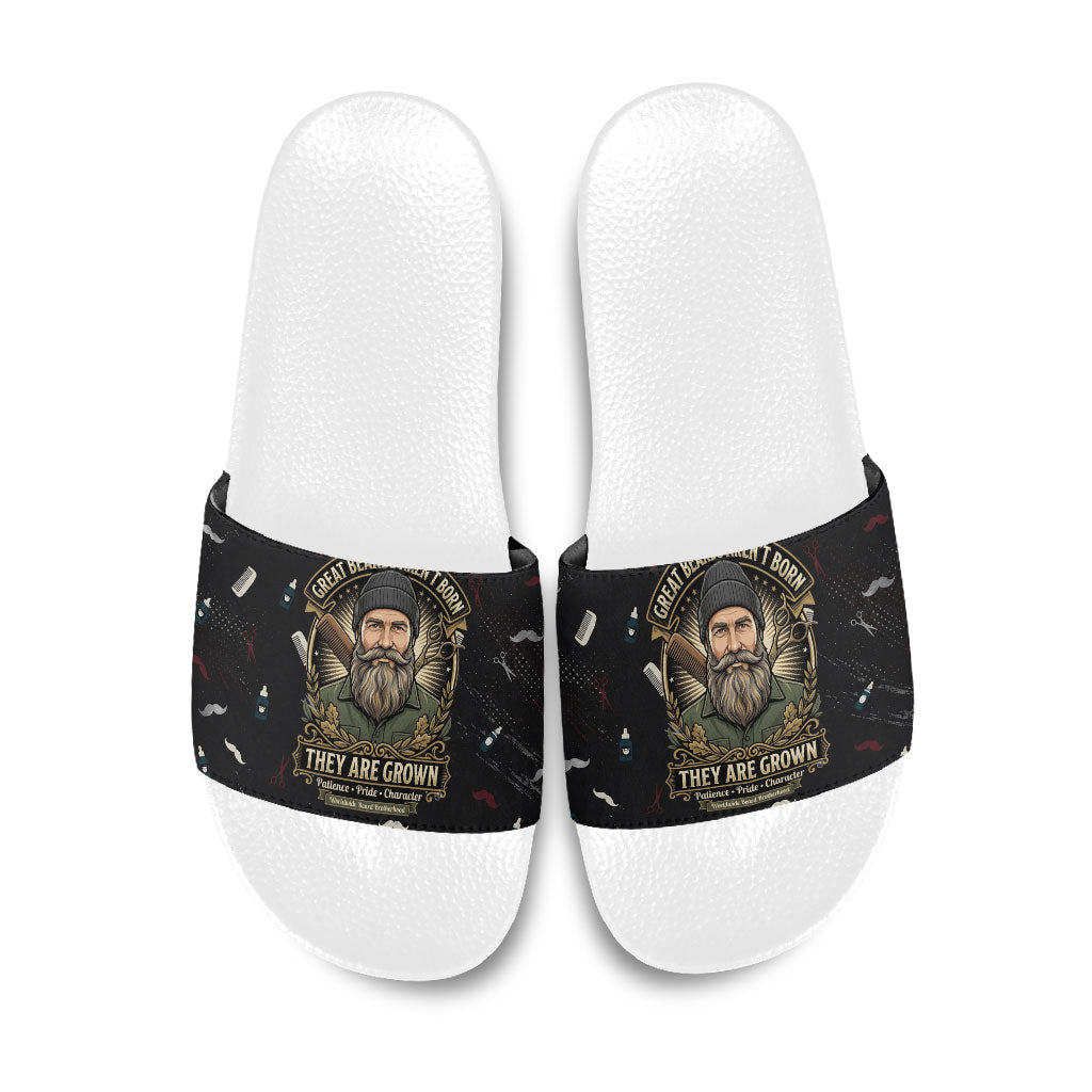 The Beard Society Slide Sandals Vintage Barber Great Beards Grown With Pride