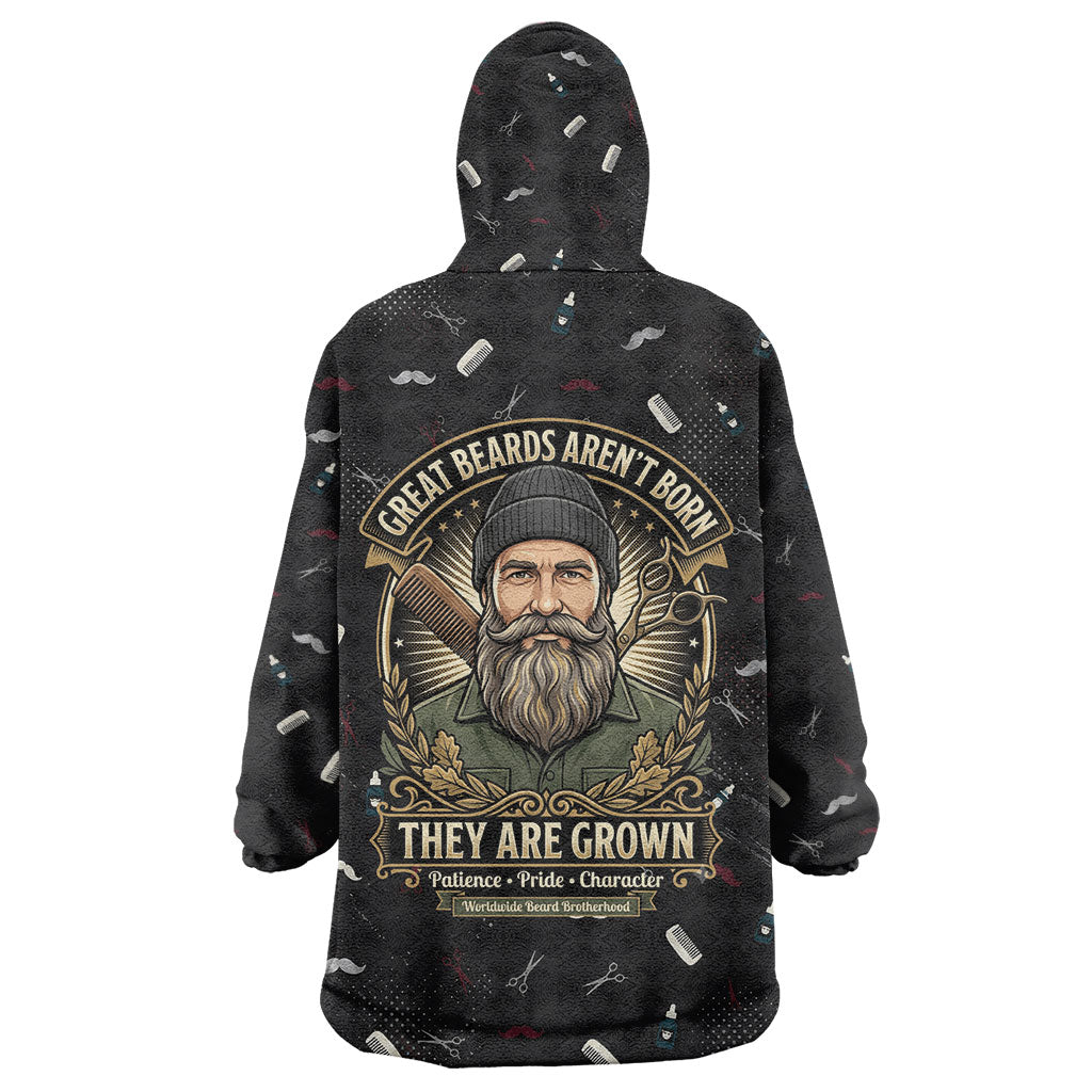 The Beard Society Wearable Blanket Hoodie Vintage Barber Great Beards Grown With Pride