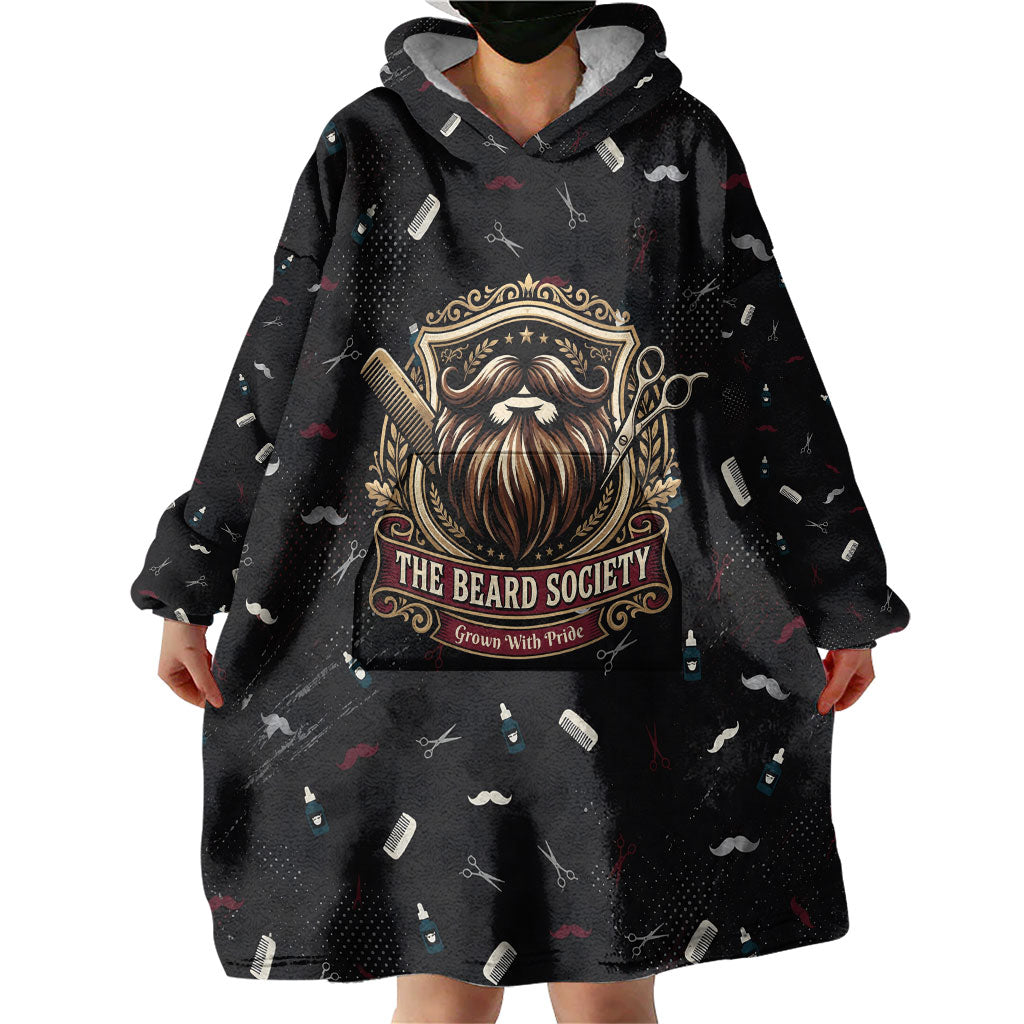 The Beard Society Wearable Blanket Hoodie Vintage Barber Great Beards Grown With Pride
