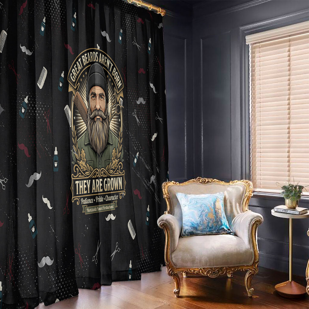 The Beard Society Window Curtain Vintage Barber Great Beards Grown With Pride