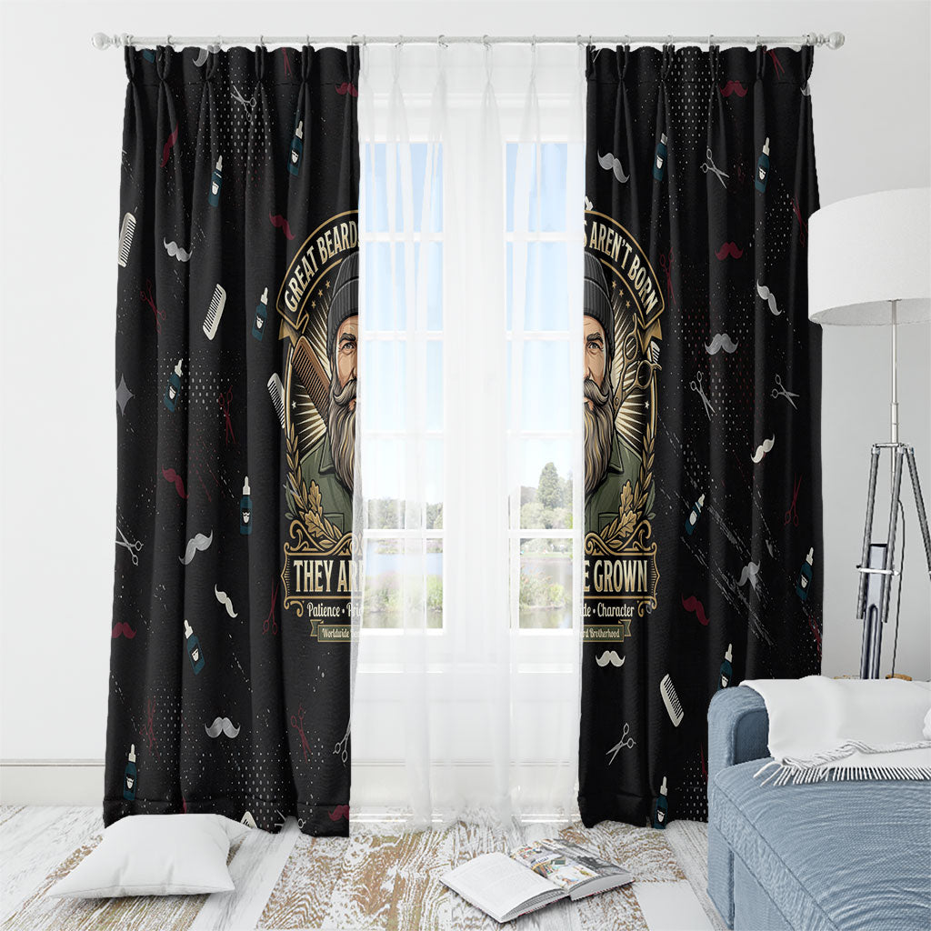 The Beard Society Window Curtain Vintage Barber Great Beards Grown With Pride