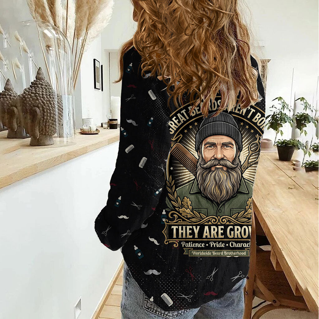 The Beard Society Women Casual Shirt Vintage Barber Great Beards Grown With Pride