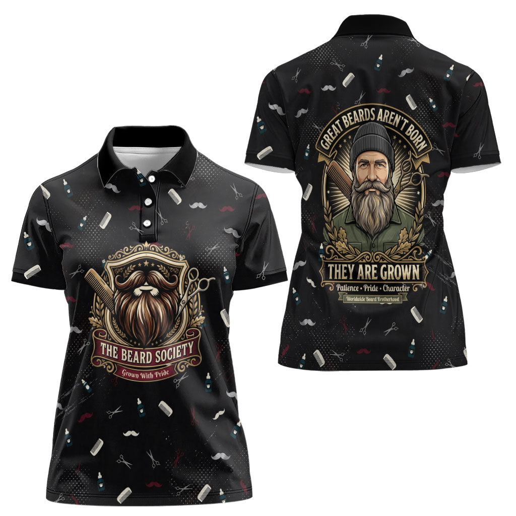 The Beard Society Women Polo Shirt Vintage Barber Great Beards Grown With Pride