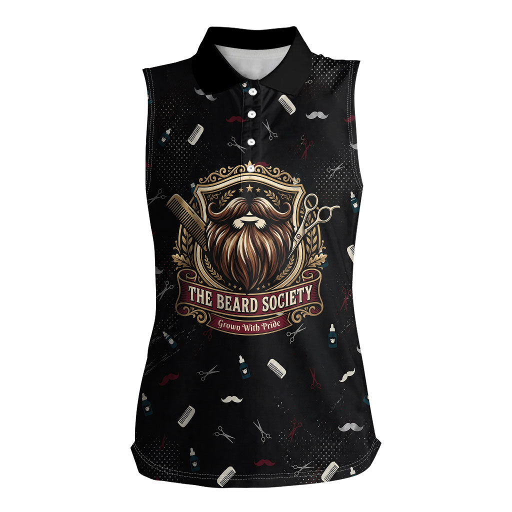 The Beard Society Women Sleeveless Polo Shirt Vintage Barber Great Beards Grown With Pride