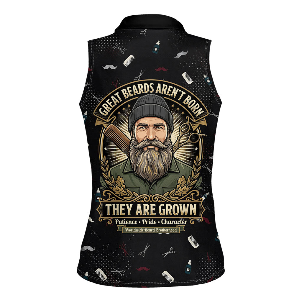 The Beard Society Women Sleeveless Polo Shirt Vintage Barber Great Beards Grown With Pride