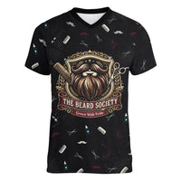 The Beard Society Women V-Neck T-Shirt Vintage Barber Great Beards Grown With Pride