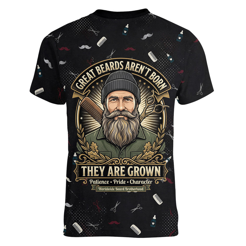 The Beard Society Women V-Neck T-Shirt Vintage Barber Great Beards Grown With Pride