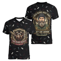 The Beard Society Women V-Neck T-Shirt Vintage Barber Great Beards Grown With Pride
