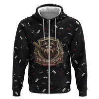 The Beard Society Zip Hoodie Vintage Barber Great Beards Grown With Pride