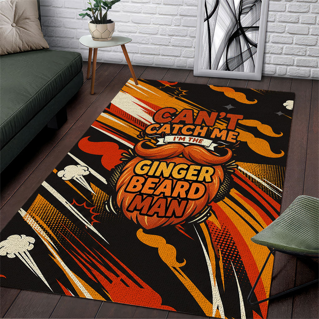 World Beard Day Area Rug Ginger Beard Man Pride - Retro Comic