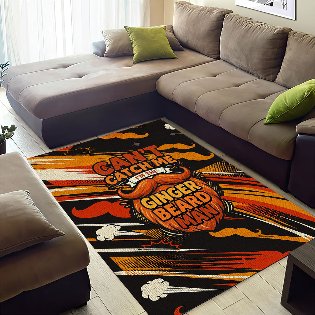 World Beard Day Area Rug Ginger Beard Man Pride - Retro Comic