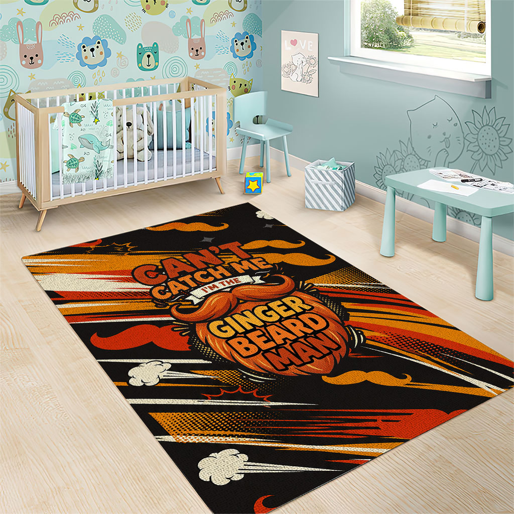 World Beard Day Area Rug Ginger Beard Man Pride - Retro Comic