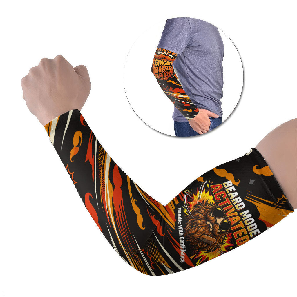 World Beard Day Arm Sleeves Ginger Beard Man Pride - Retro Comic