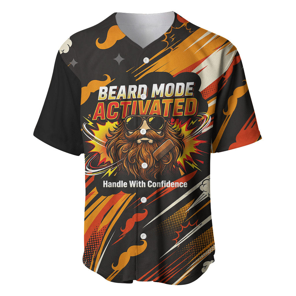 World Beard Day Baseball Jersey Ginger Beard Man Pride - Retro Comic