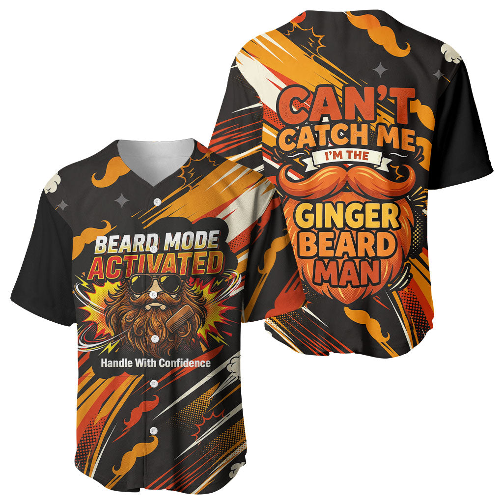 World Beard Day Baseball Jersey Ginger Beard Man Pride - Retro Comic