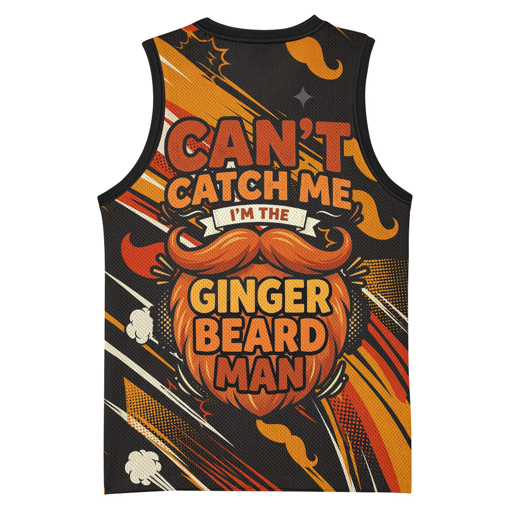 World Beard Day Basketball Jersey Ginger Beard Man Pride - Retro Comic