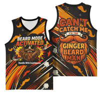 World Beard Day Basketball Jersey Ginger Beard Man Pride - Retro Comic