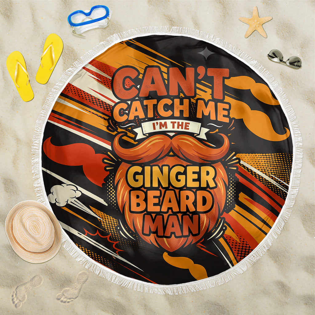 World Beard Day Beach Blanket Ginger Beard Man Pride - Retro Comic