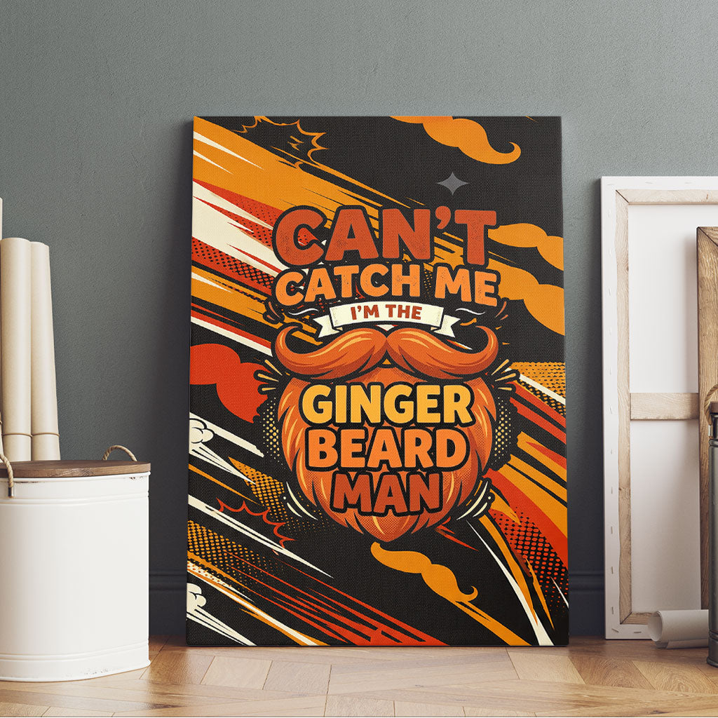 World Beard Day Canvas Wall Art Ginger Beard Man Pride - Retro Comic