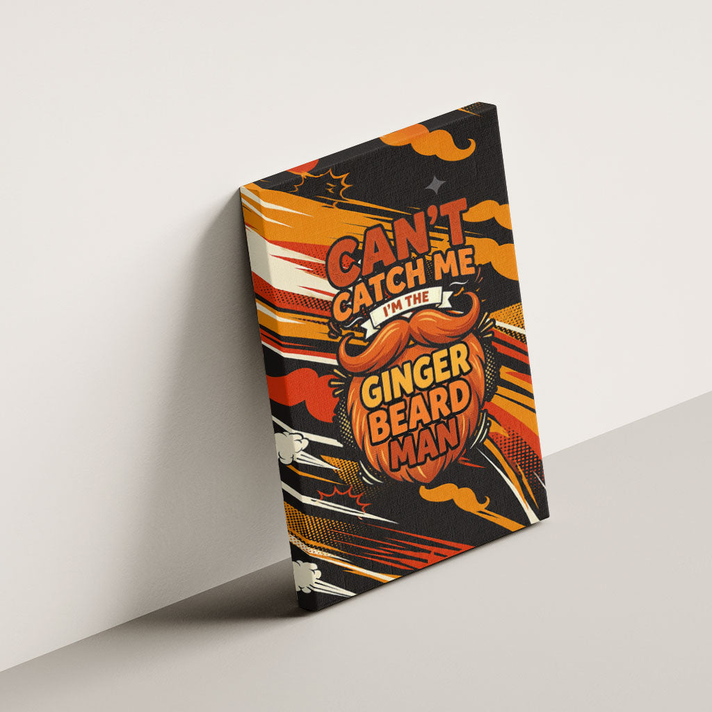 World Beard Day Canvas Wall Art Ginger Beard Man Pride - Retro Comic
