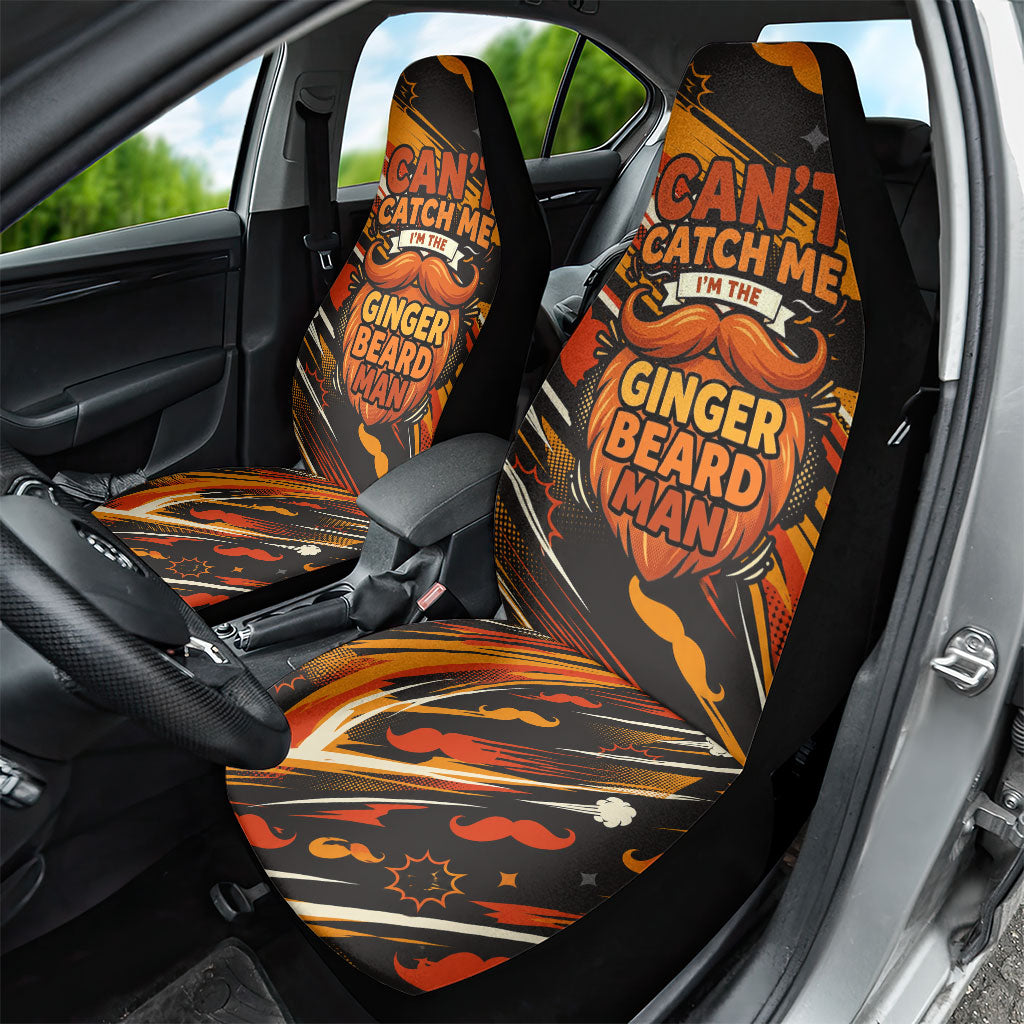 World Beard Day Car Seat Cover Ginger Beard Man Pride - Retro Comic