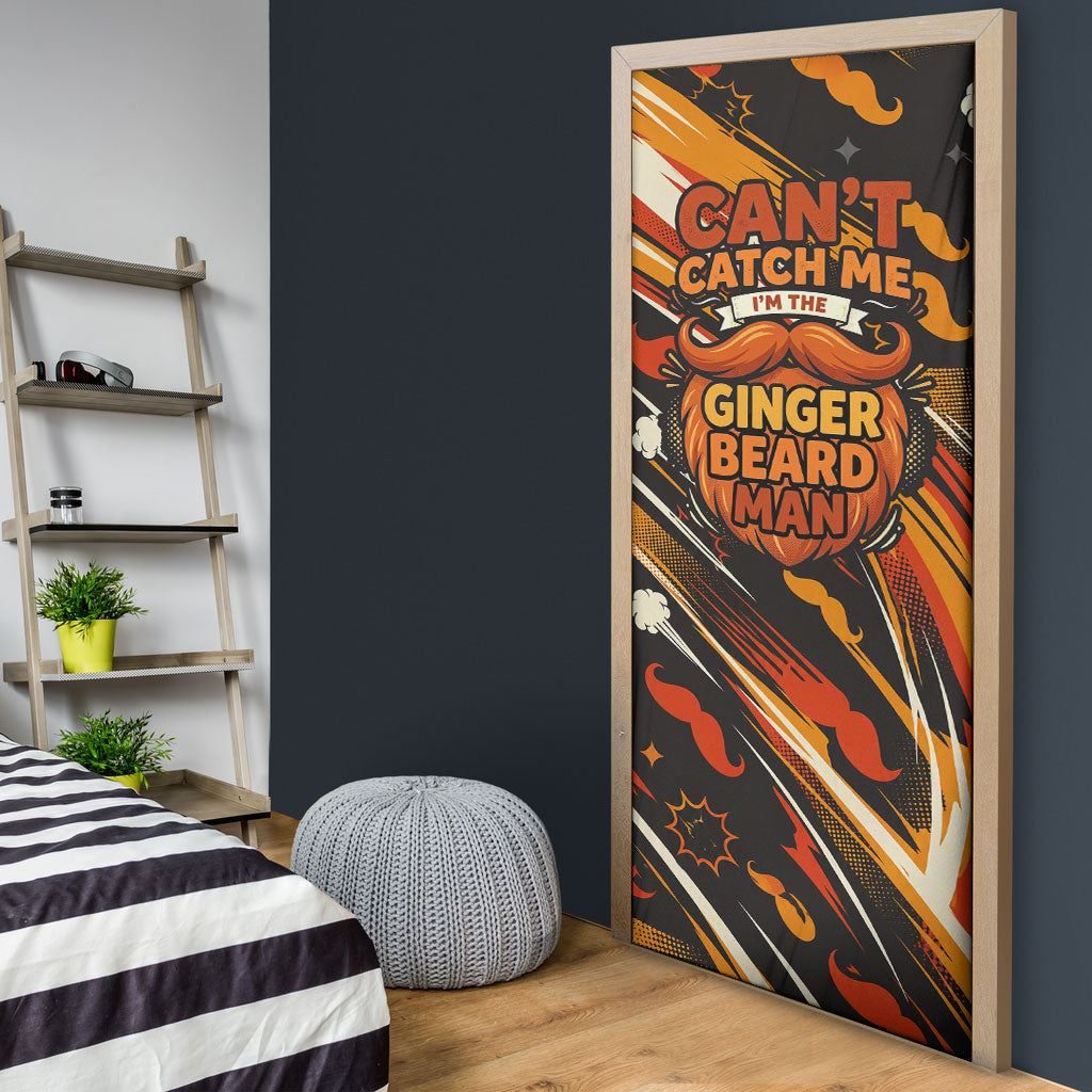 World Beard Day Door Cover Ginger Beard Man Pride - Retro Comic