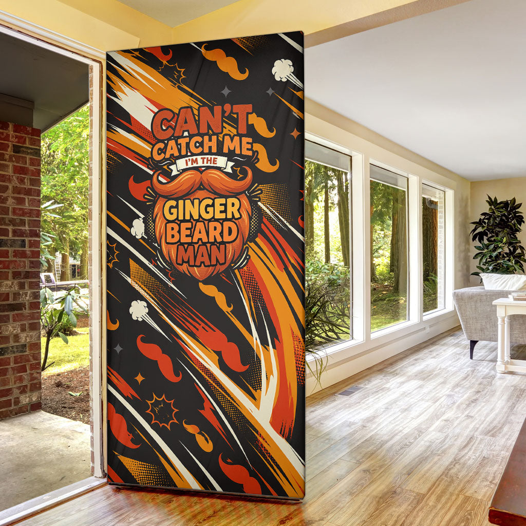World Beard Day Door Cover Ginger Beard Man Pride - Retro Comic