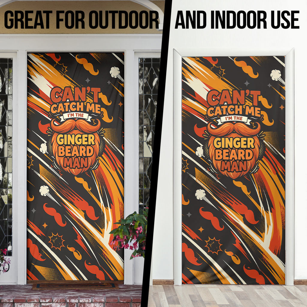 World Beard Day Door Cover Ginger Beard Man Pride - Retro Comic