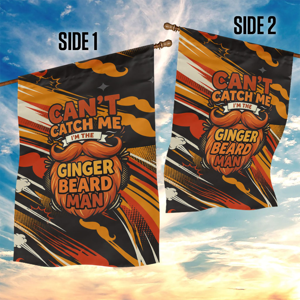 World Beard Day Garden Flag Ginger Beard Man Pride - Retro Comic