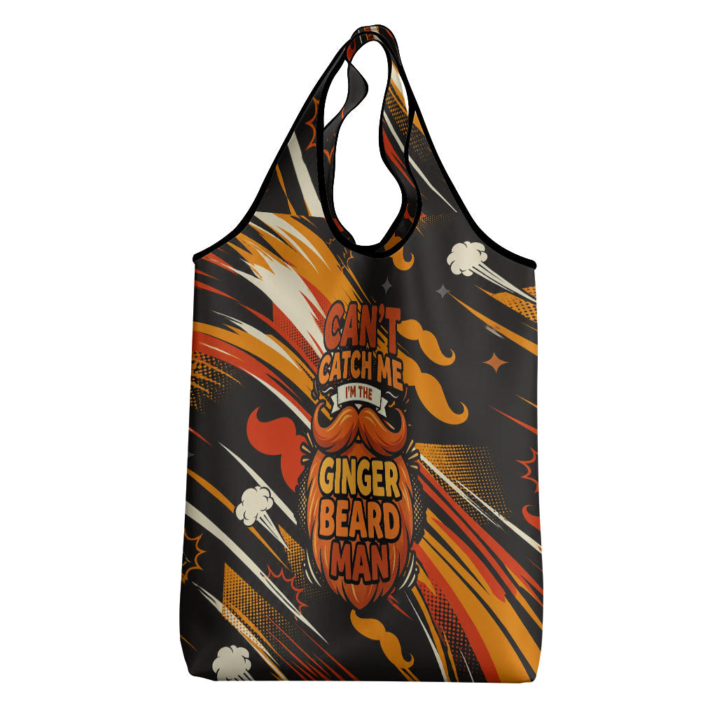 World Beard Day Grocery Bag Ginger Beard Man Pride - Retro Comic