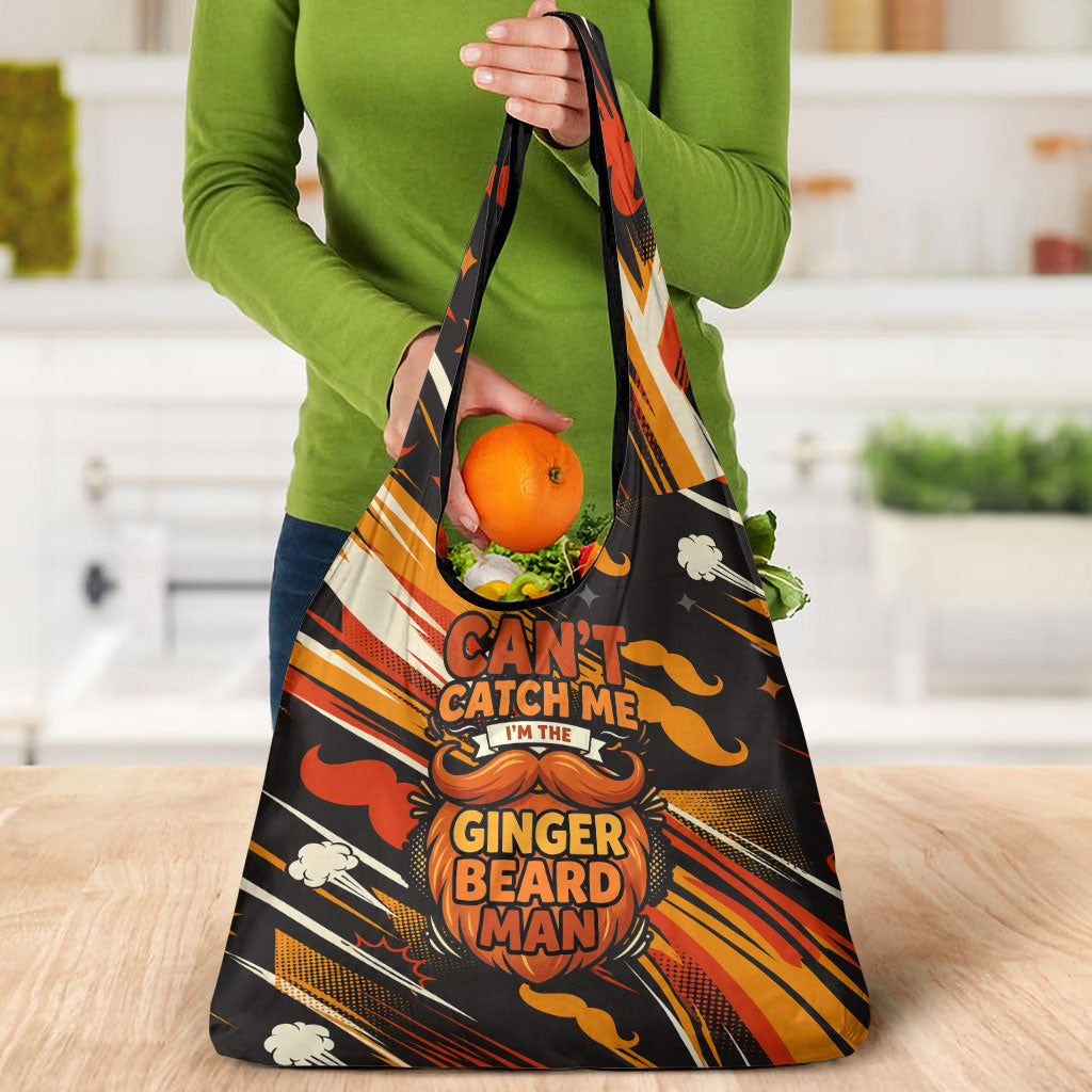 World Beard Day Grocery Bag Ginger Beard Man Pride - Retro Comic